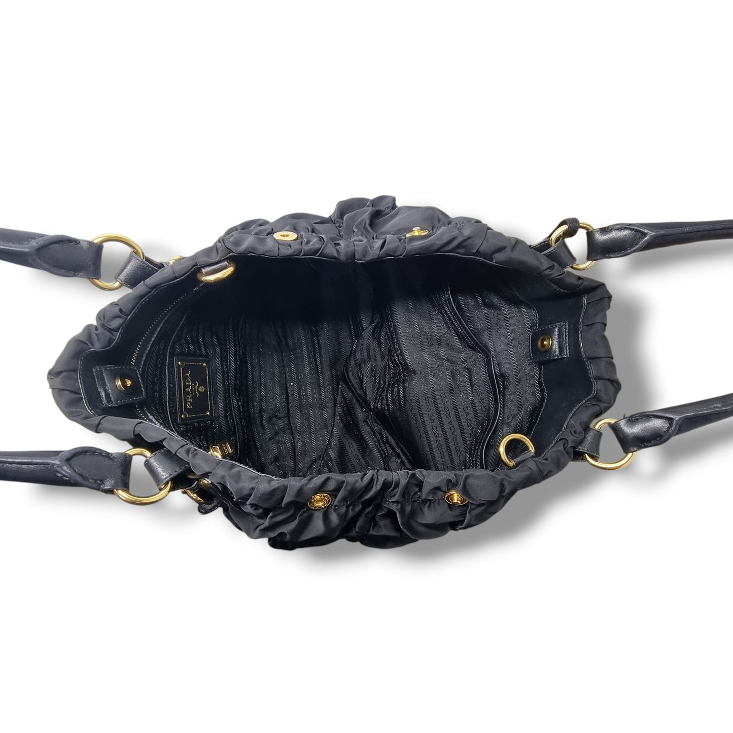 Prada BN1789 Nylon Gaufre Tote Ghw (Black)