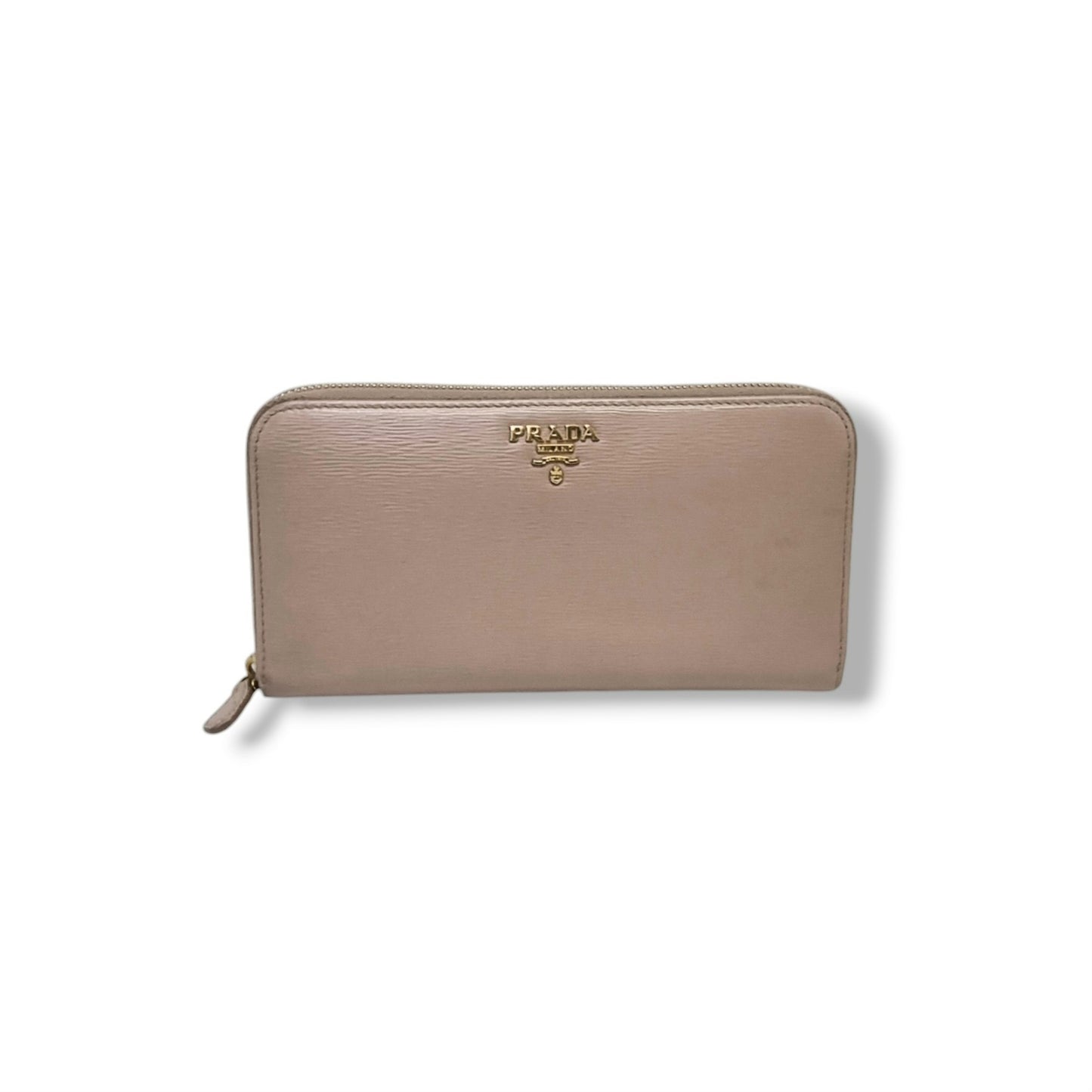 Prada 1ML506 Vitello Move Zippy Wallet Ghw (Beige)