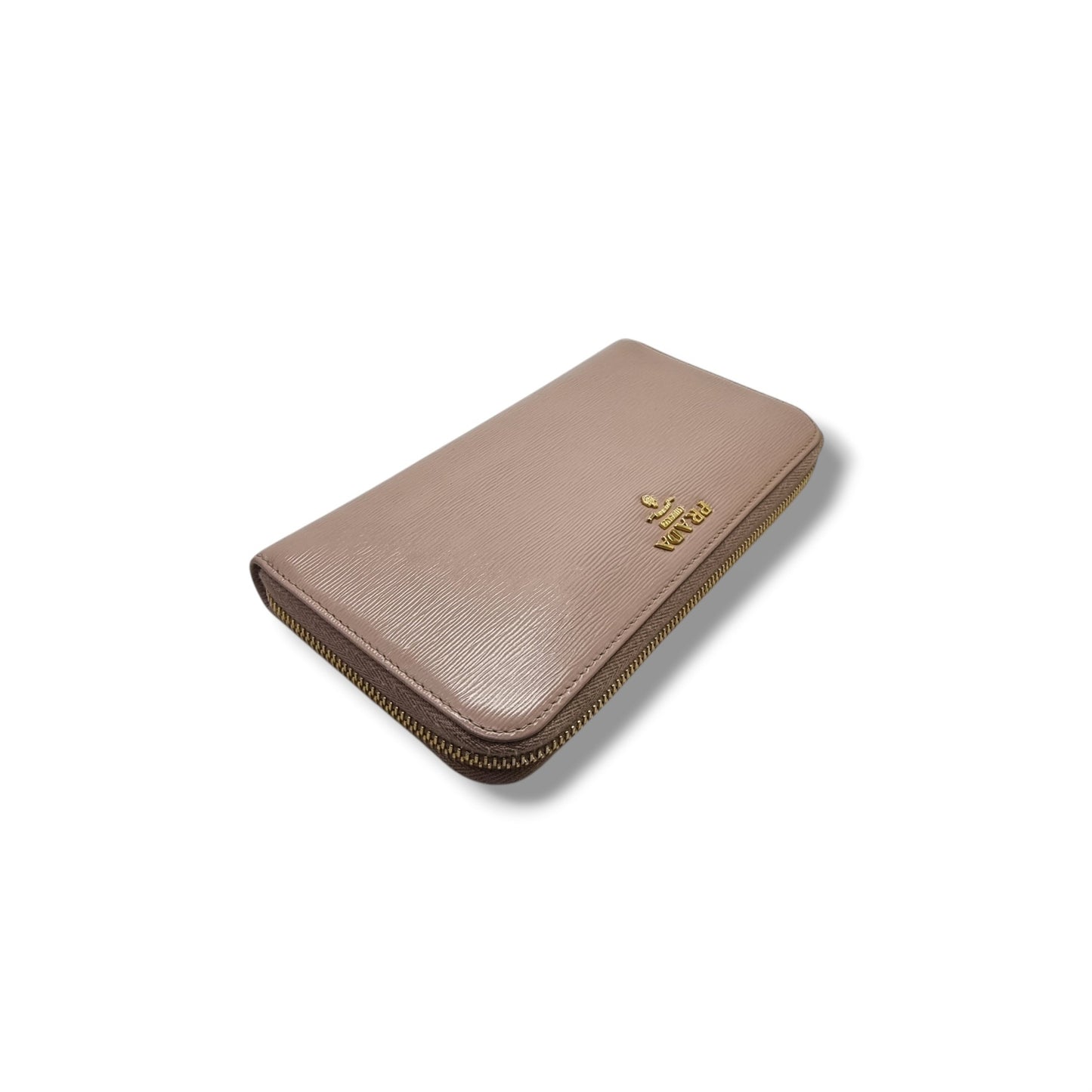 Prada 1ML506 Vitello Move Zippy Wallet Ghw (Beige)