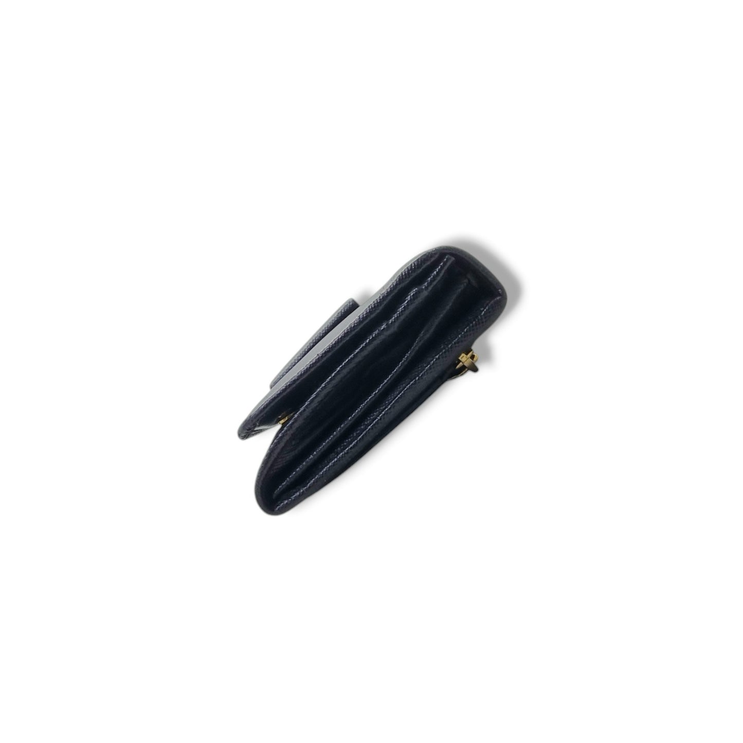 Prada 1M1132 Saffiano Continental Bow Wallet Ghw (Black)