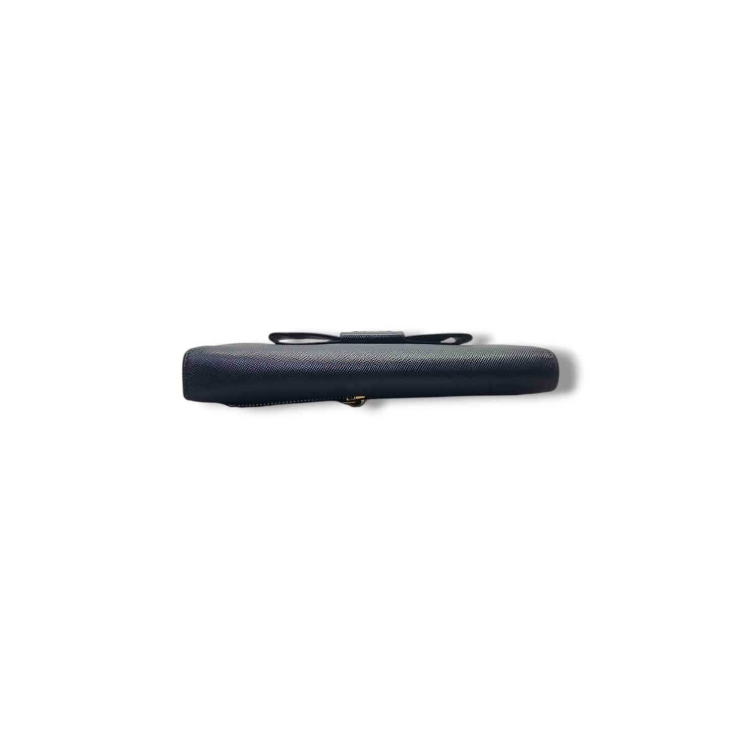 Prada 1M1132 Saffiano Continental Bow Wallet Ghw (Black)
