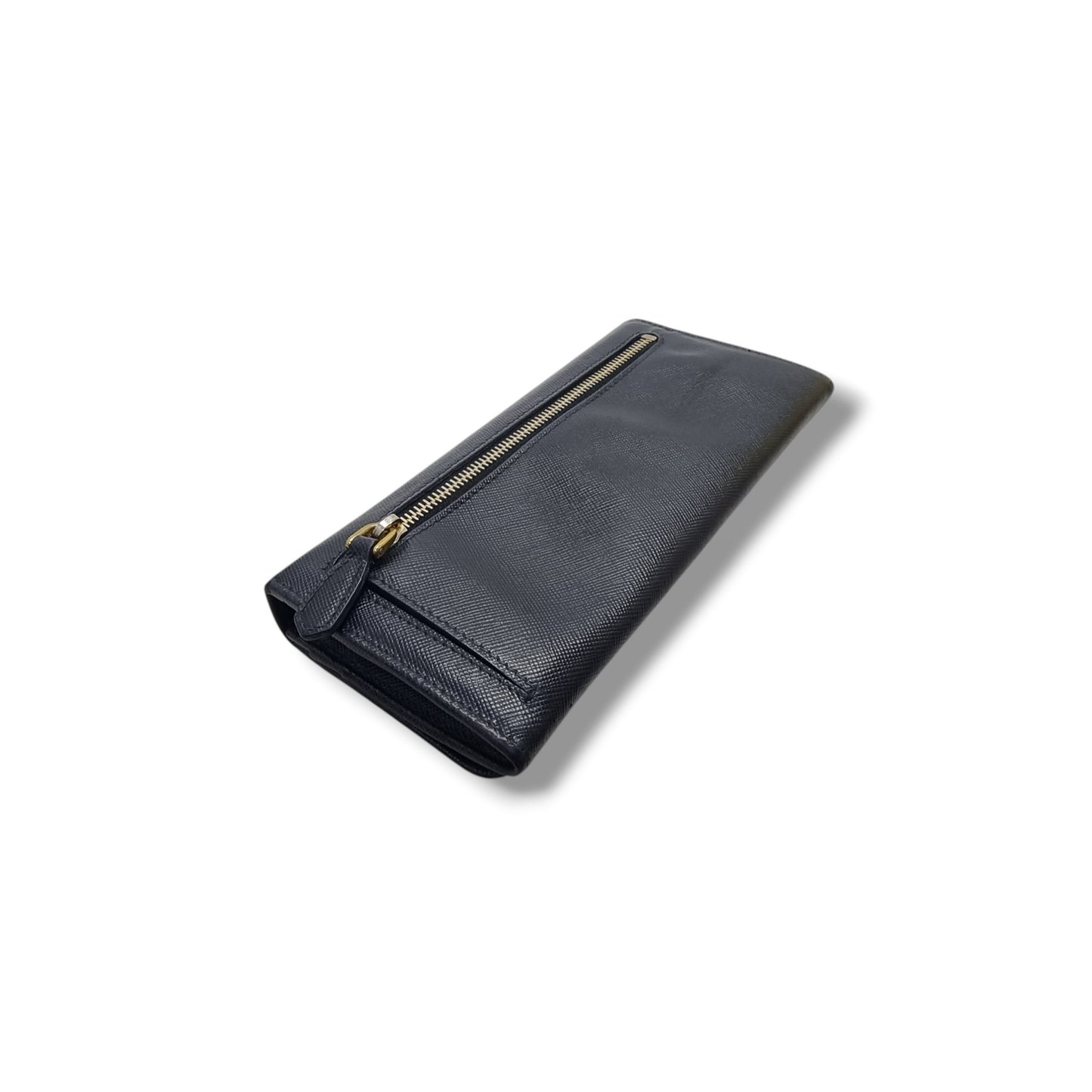 Prada 1M1132 Saffiano Continental Bow Wallet Ghw (Black)