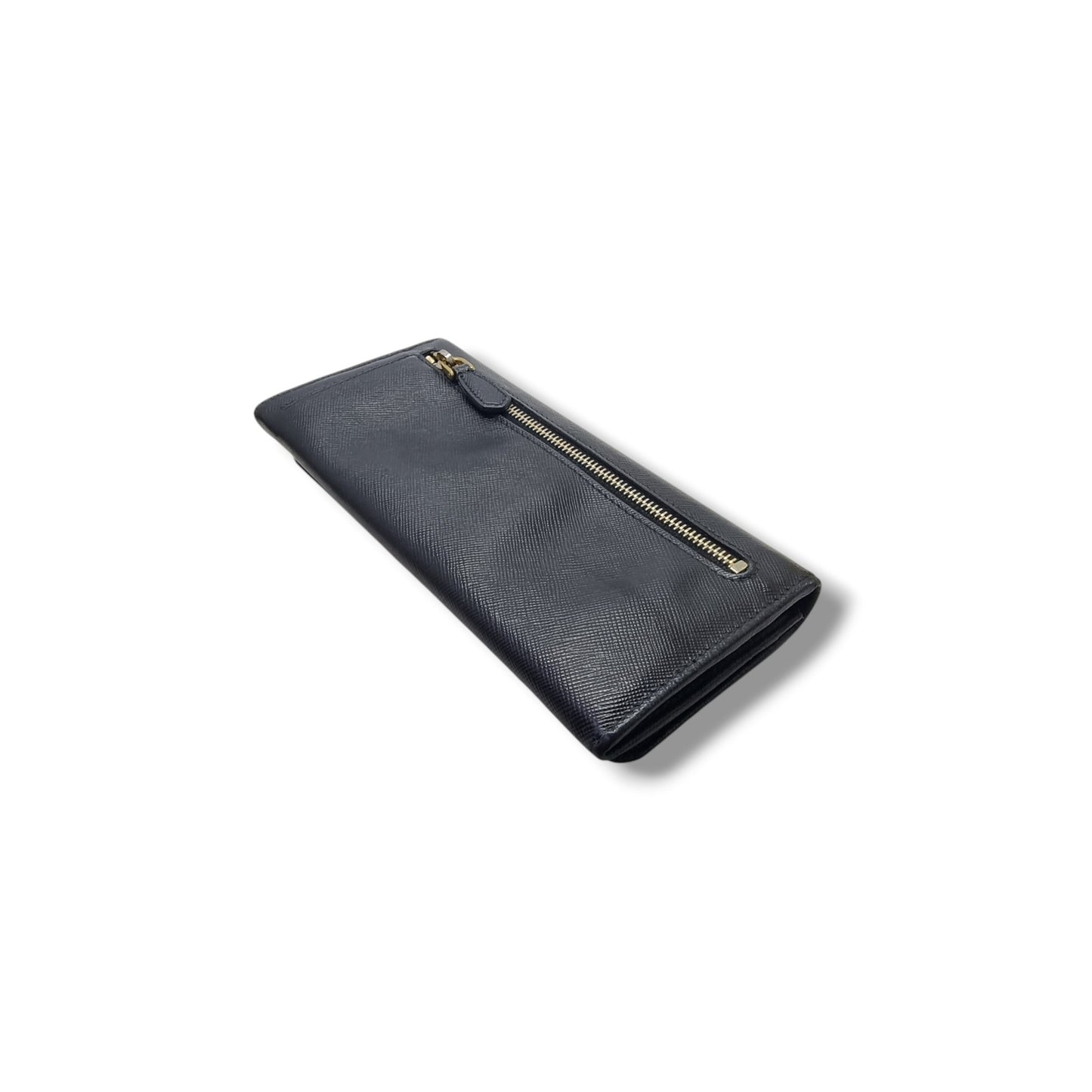 Prada 1M1132 Saffiano Continental Bow Wallet Ghw (Black)