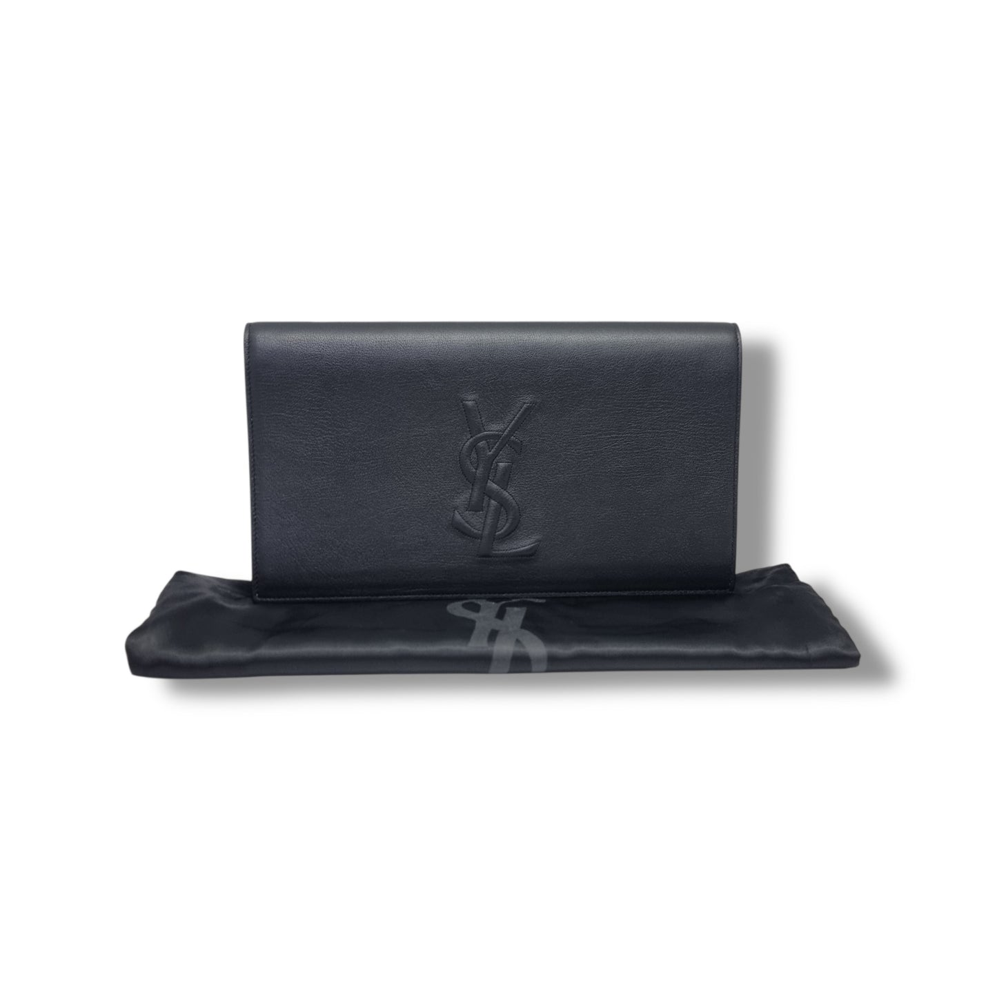 YSL Clutch Belle de Jour Large Leather Ghw (Black)