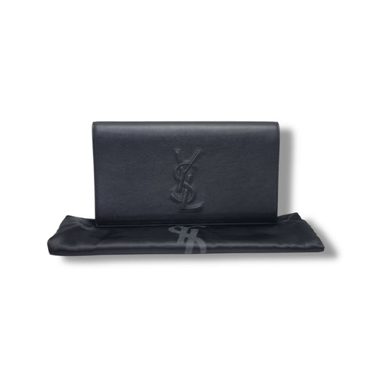 YSL Clutch Belle de Jour Large Leather Ghw (Black)