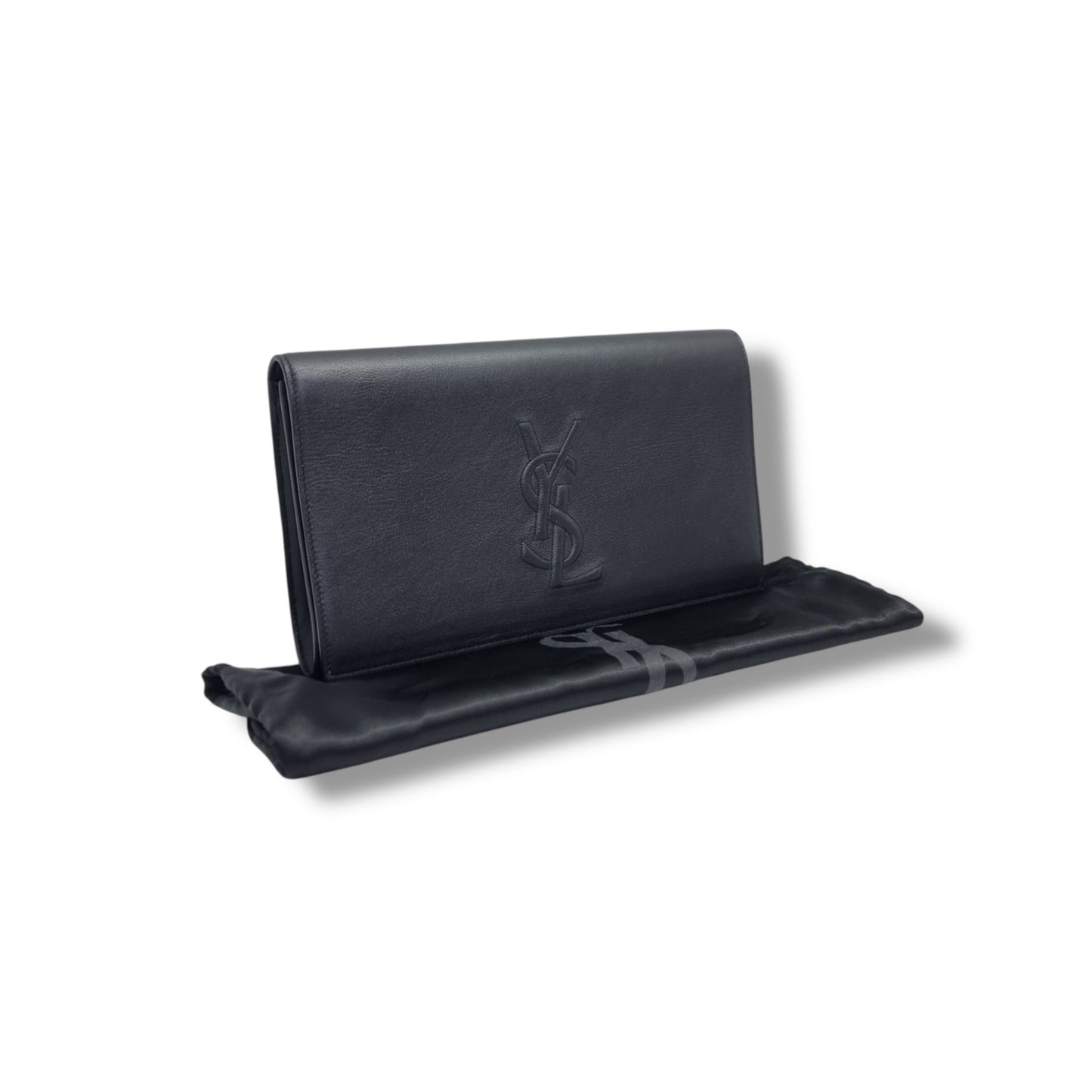 YSL Clutch Belle de Jour Large Leather Ghw (Black)