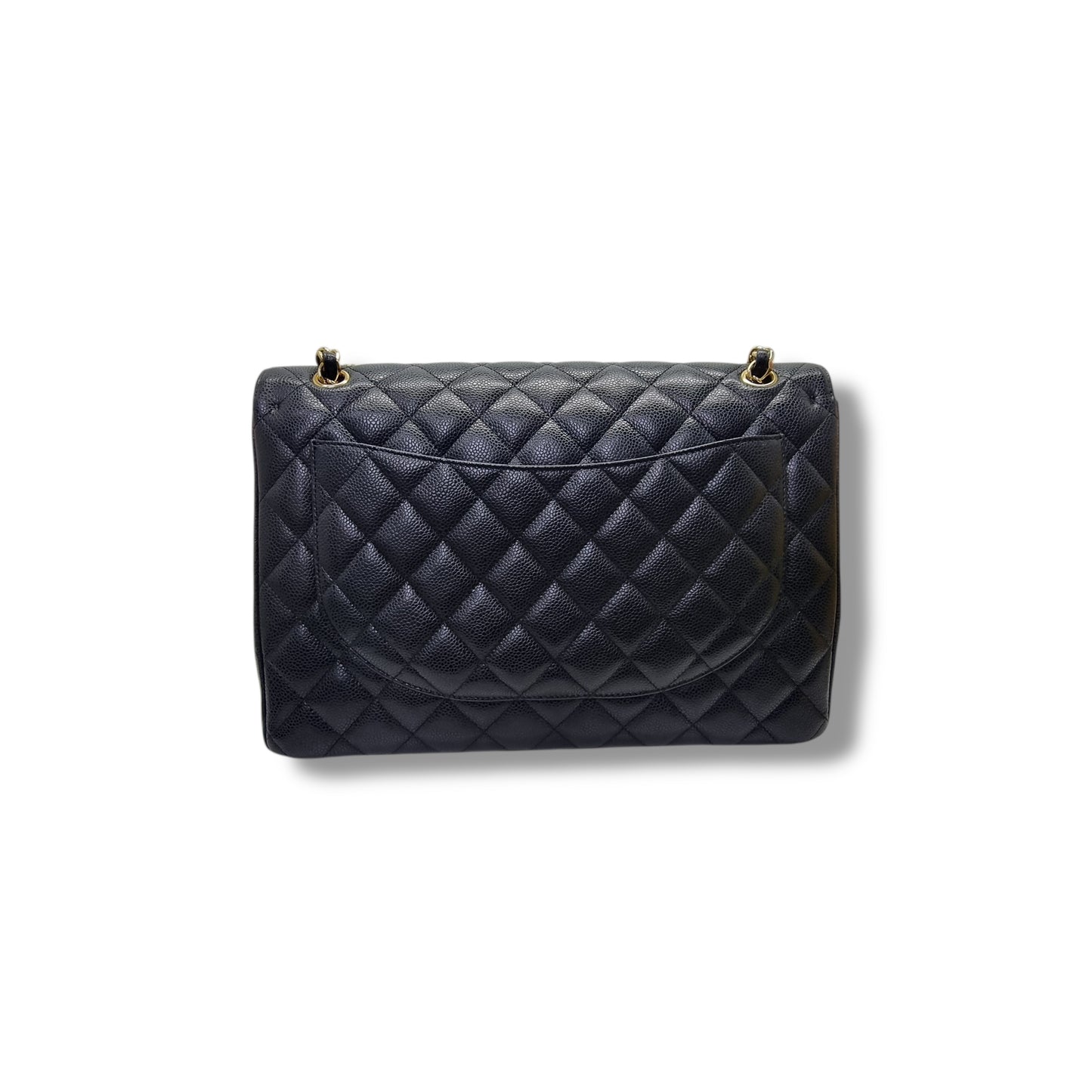 Chanel Classic Maxi Double Flap Caviar Ghw (Black)