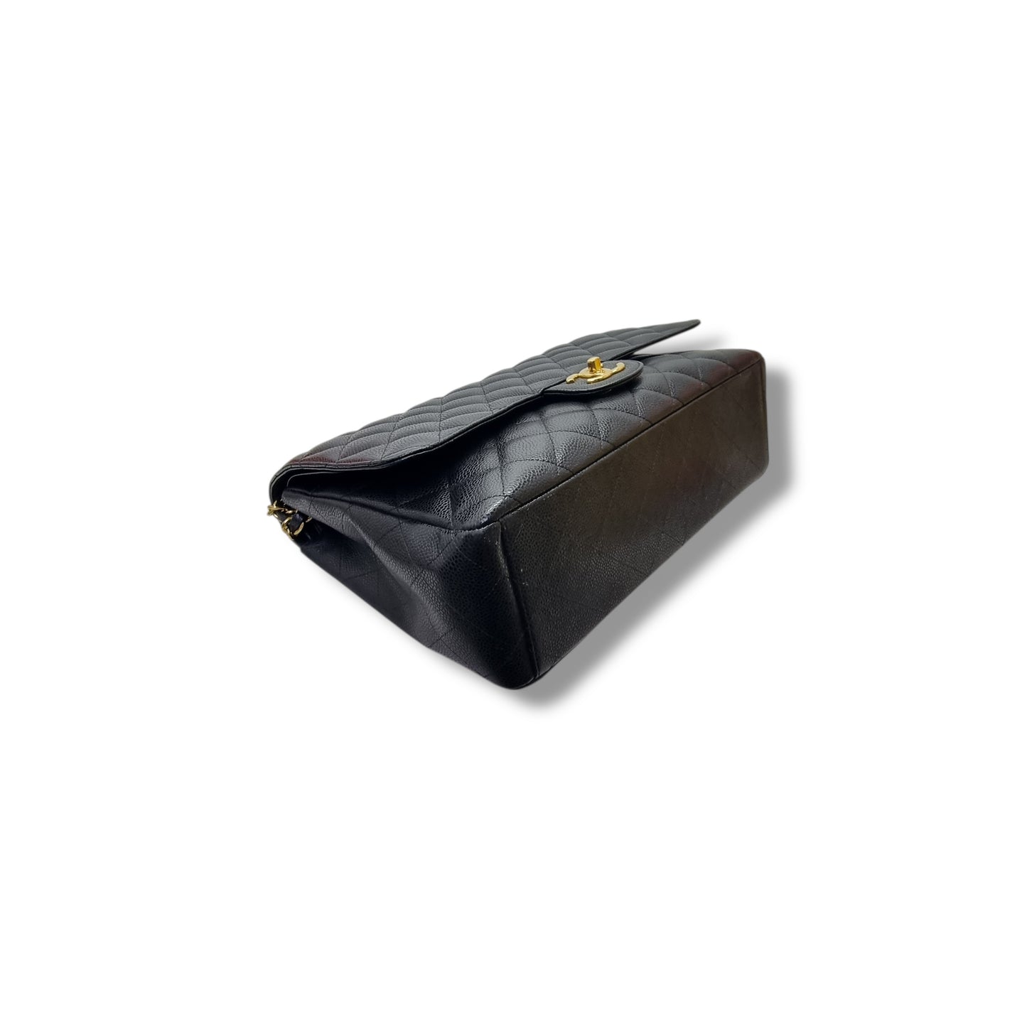 Chanel Classic Maxi Double Flap Caviar Ghw (Black)