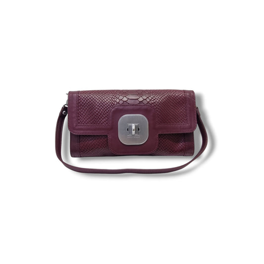 Longchamp Gatsby Shoulder Bag Embossed Crocodile Leather Shw ( Burgundy )