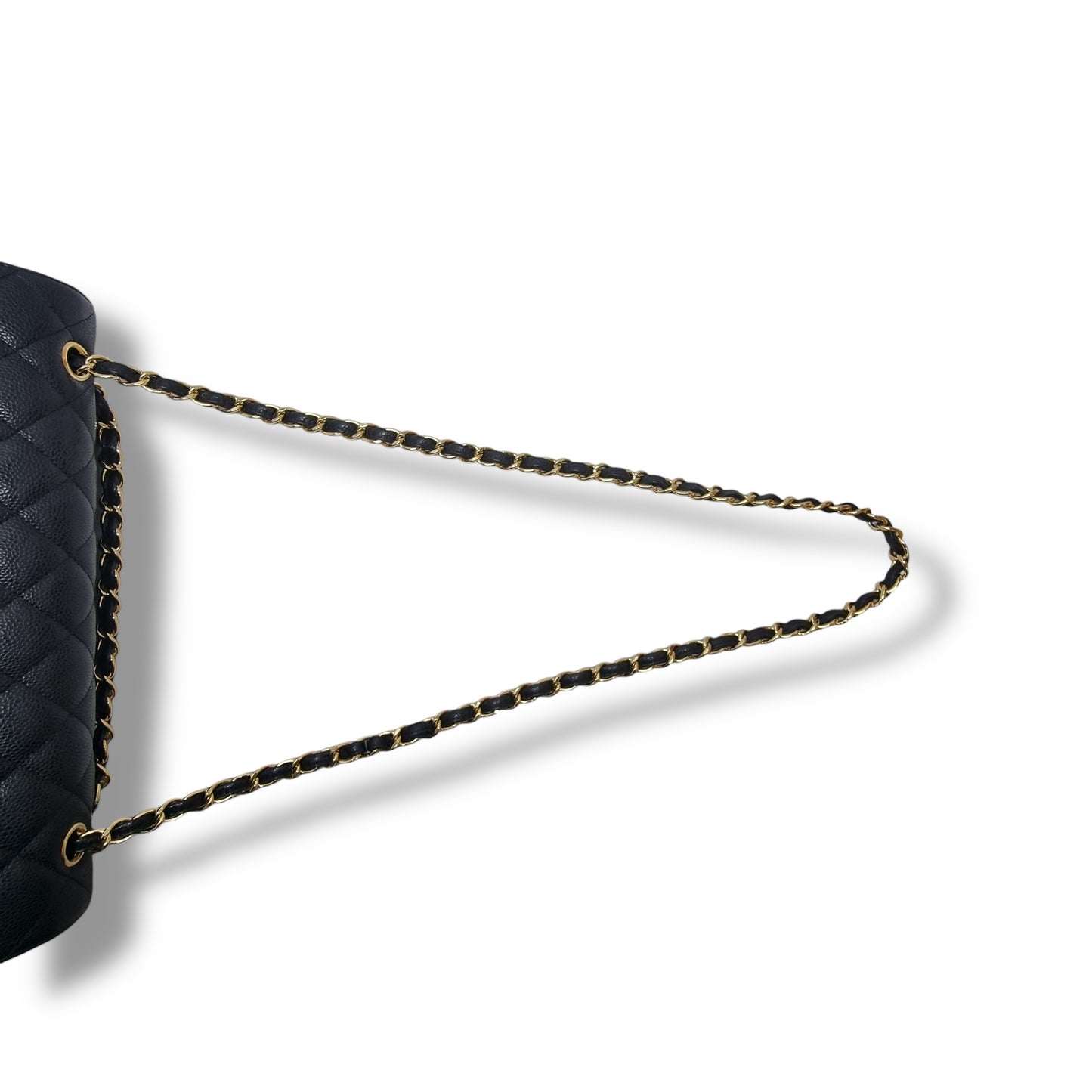 Chanel Classic Maxi Double Flap Caviar Ghw (Black)