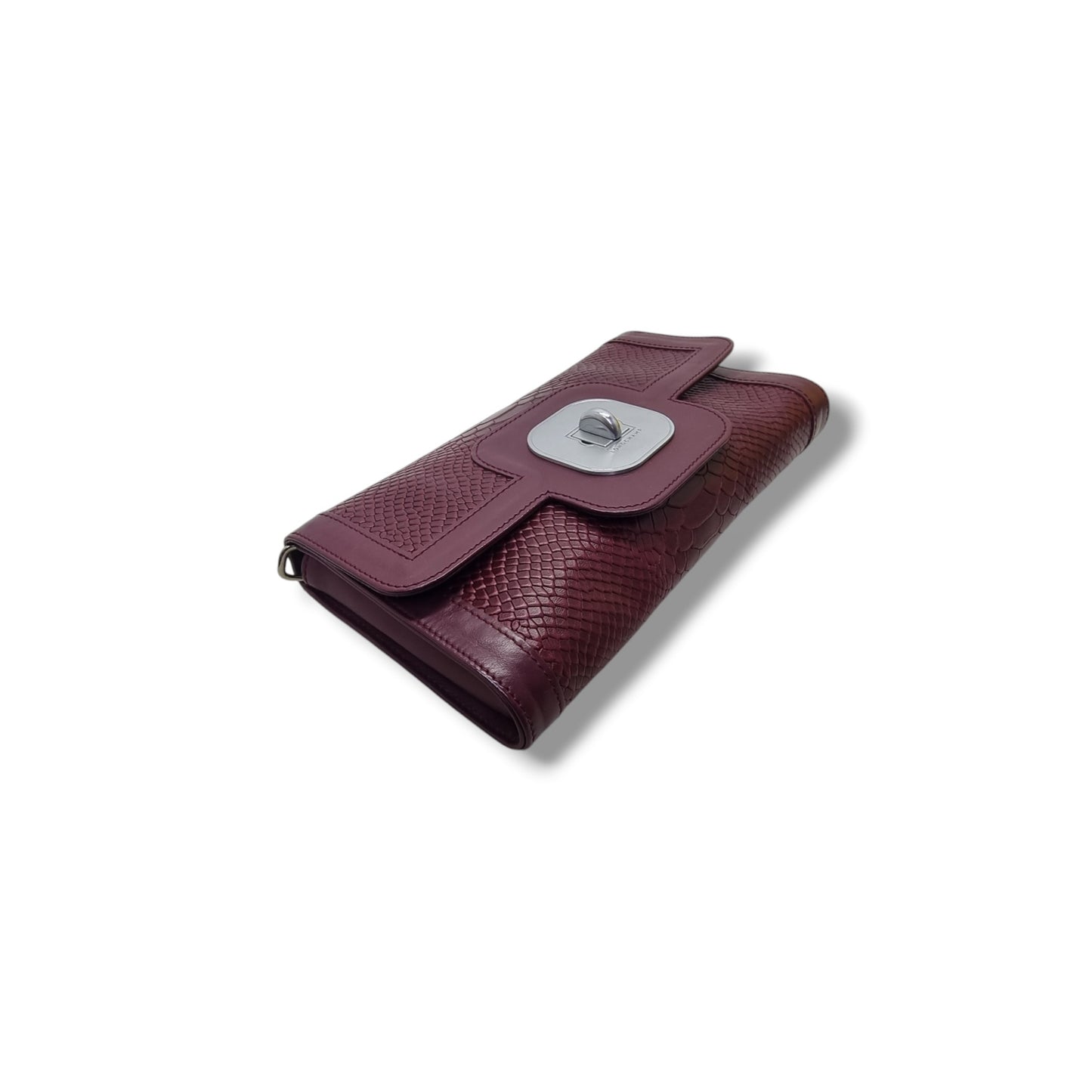 Longchamp Gatsby Shoulder Bag Embossed Crocodile Leather Shw ( Burgundy )