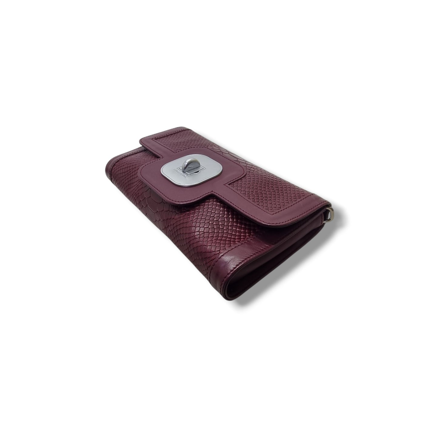 Longchamp Gatsby Shoulder Bag Embossed Crocodile Leather Shw ( Burgundy )