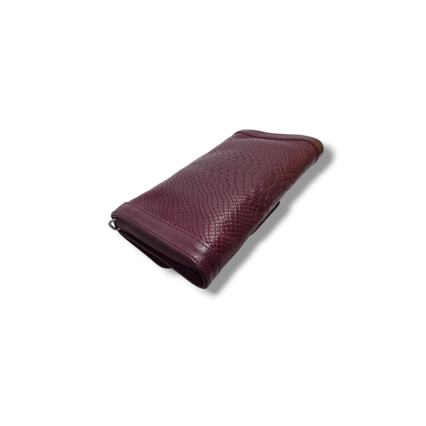 Longchamp Gatsby Shoulder Bag Embossed Crocodile Leather Shw ( Burgundy )