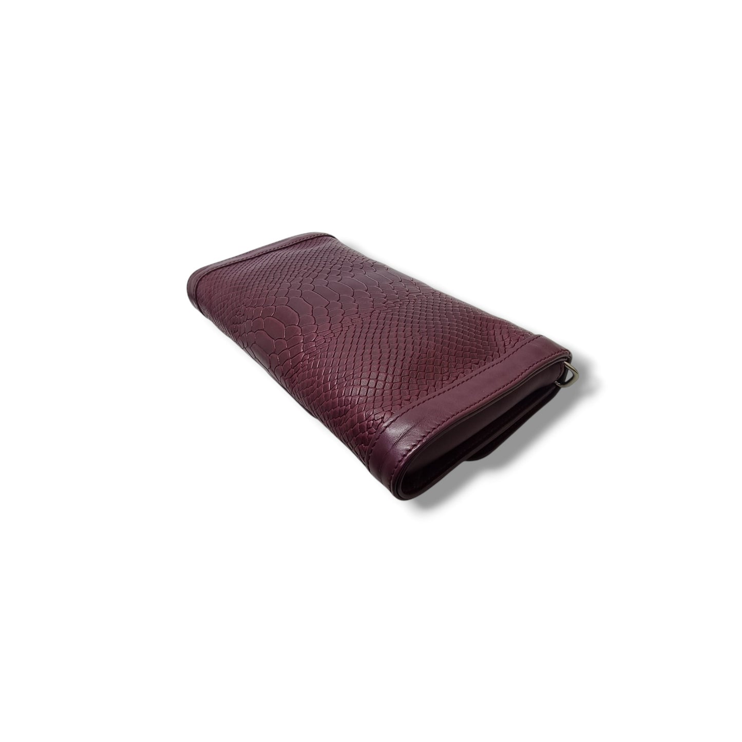 Longchamp Gatsby Shoulder Bag Embossed Crocodile Leather Shw ( Burgundy )