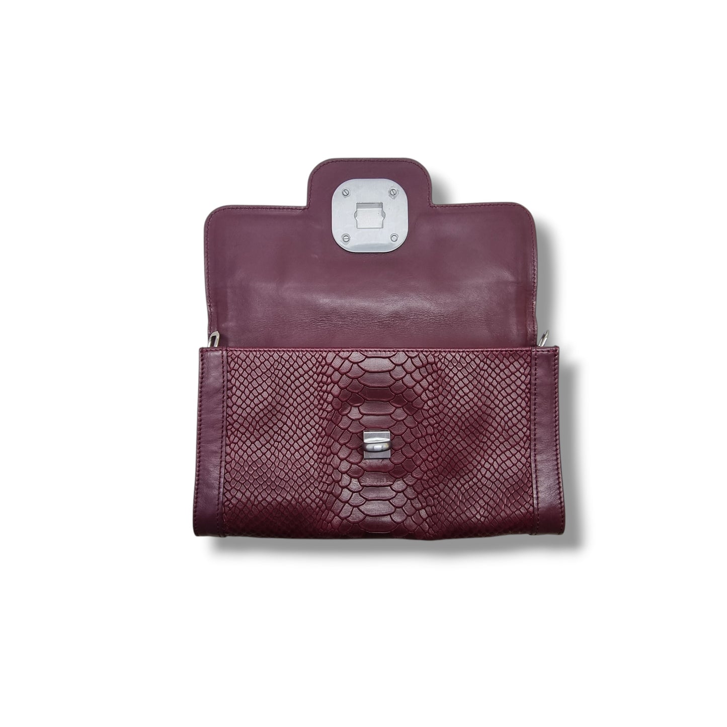 Longchamp Gatsby Shoulder Bag Embossed Crocodile Leather Shw ( Burgundy )