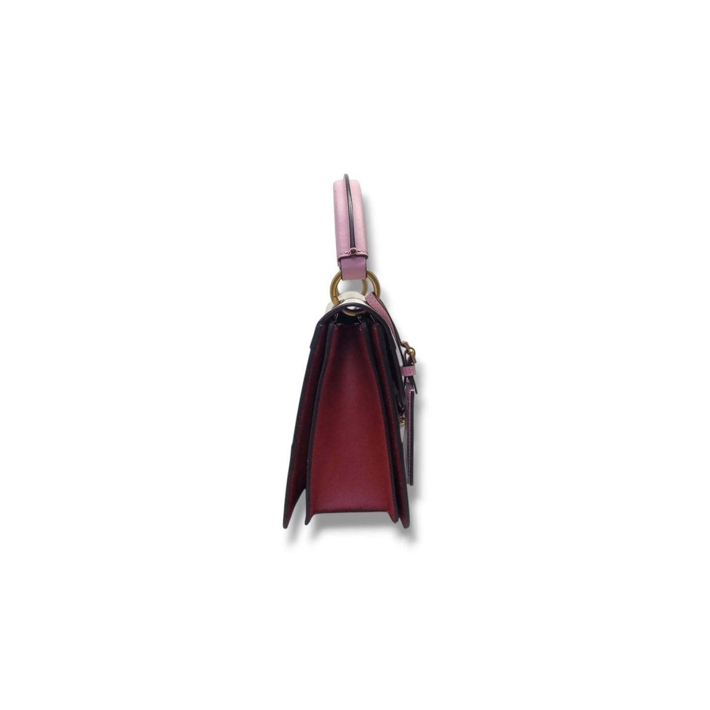 Gucci Queen Margaret Top Handle Leather Tote Antique Gold Hw (White/Red/Navy Blue)
