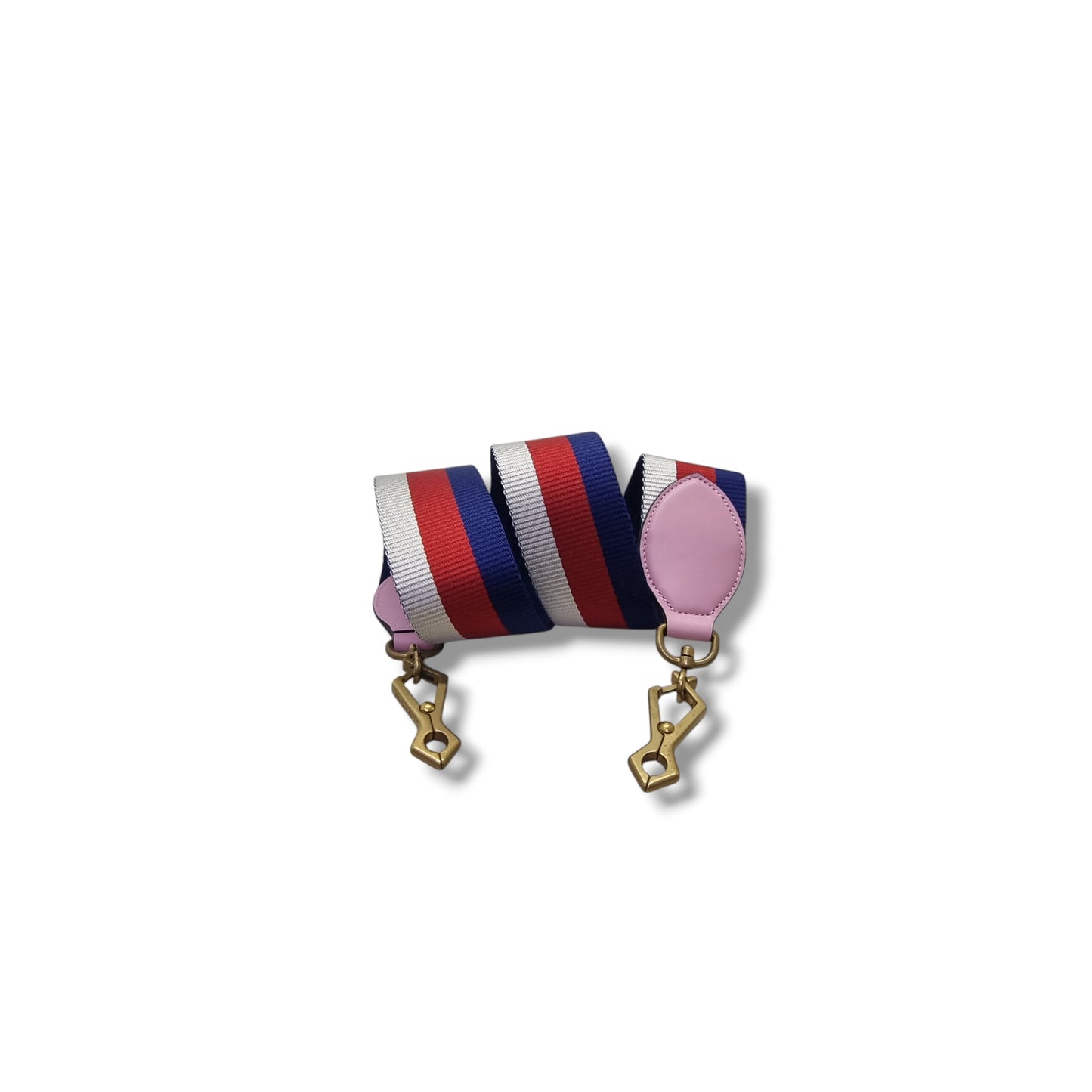 Gucci Queen Margaret Top Handle Leather Tote Antique Gold Hw (White/Red/Navy Blue)