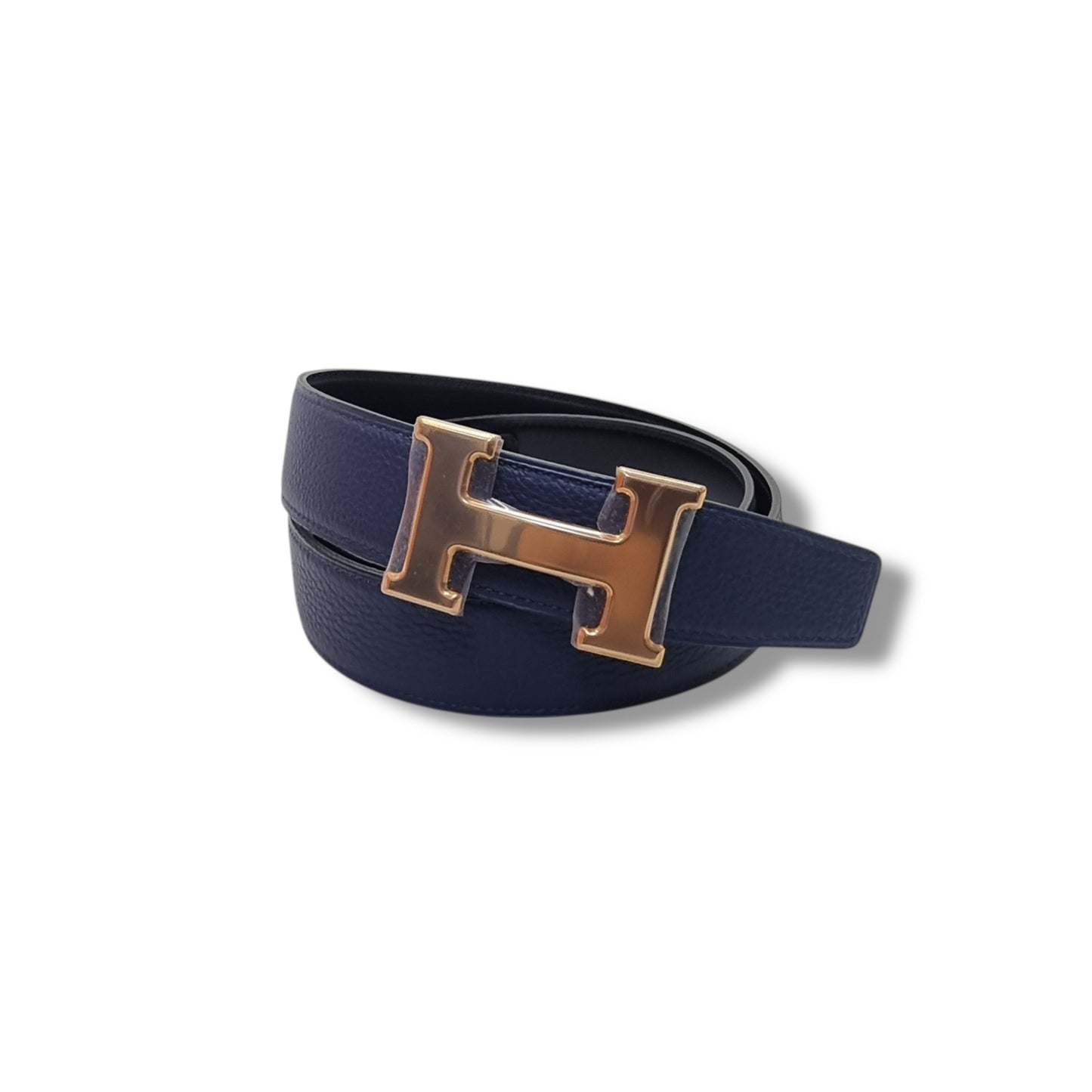 Hermes Constance Reversible Belt Leather Rhw (Black/Blue)