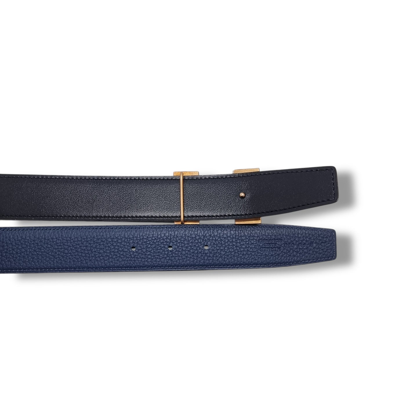 Hermes Constance Reversible Belt Leather Rhw (Black/Blue)