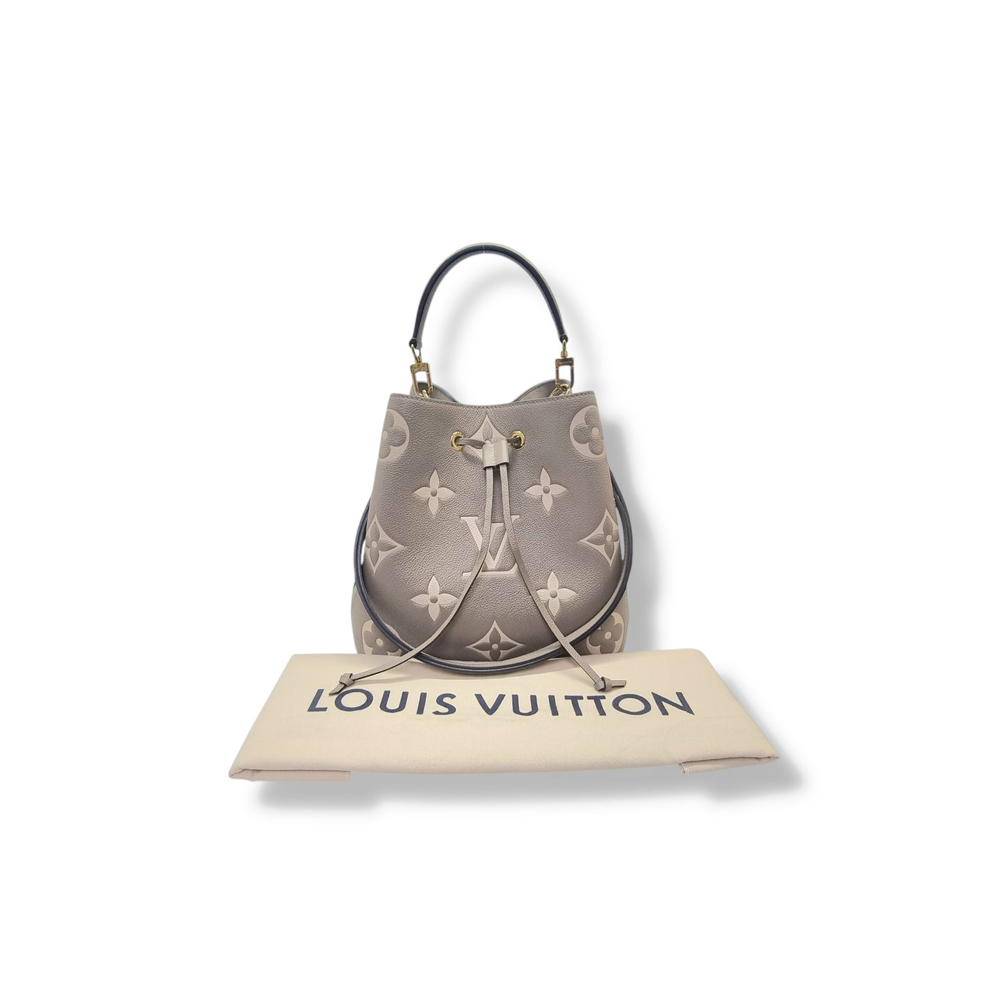 Louis Vuitton Neo Noe MM  Bicolour Monogram Empriente Leather Ghw( Tourterelle/Creme)
