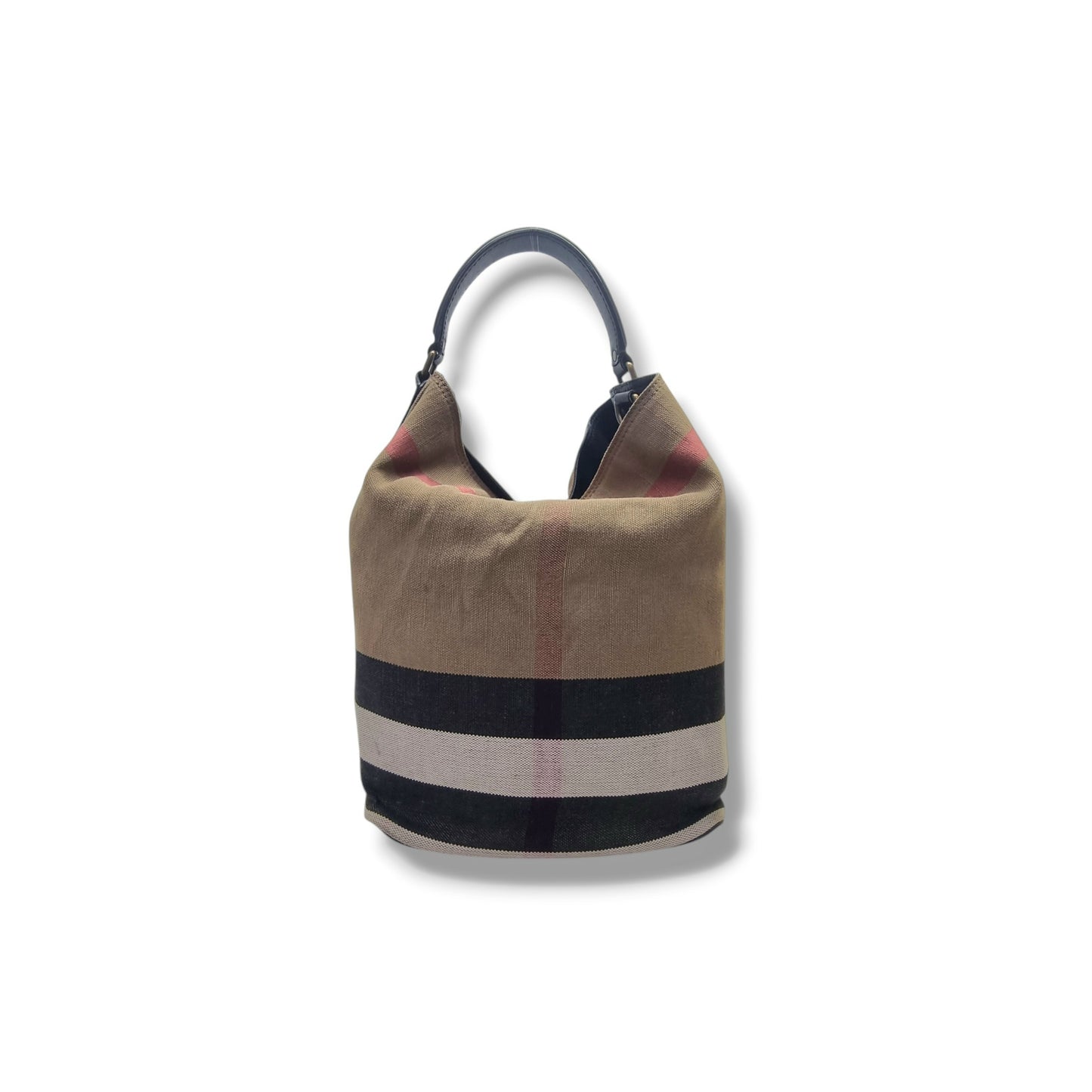 Burberry Susanna Canvas Check Medium Bucket Bag (Black)
