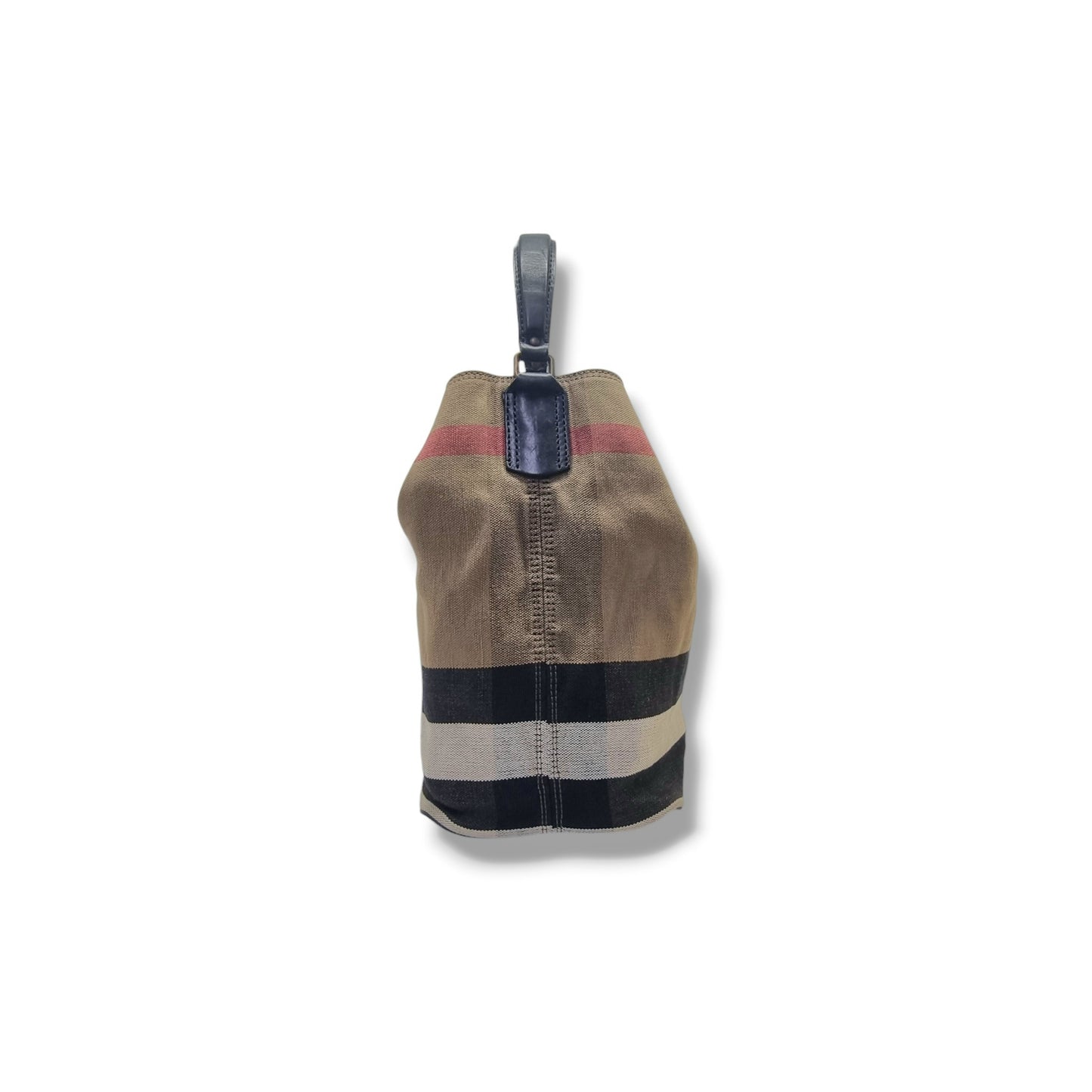 Burberry Susanna Canvas Check Medium Bucket Bag (Black)