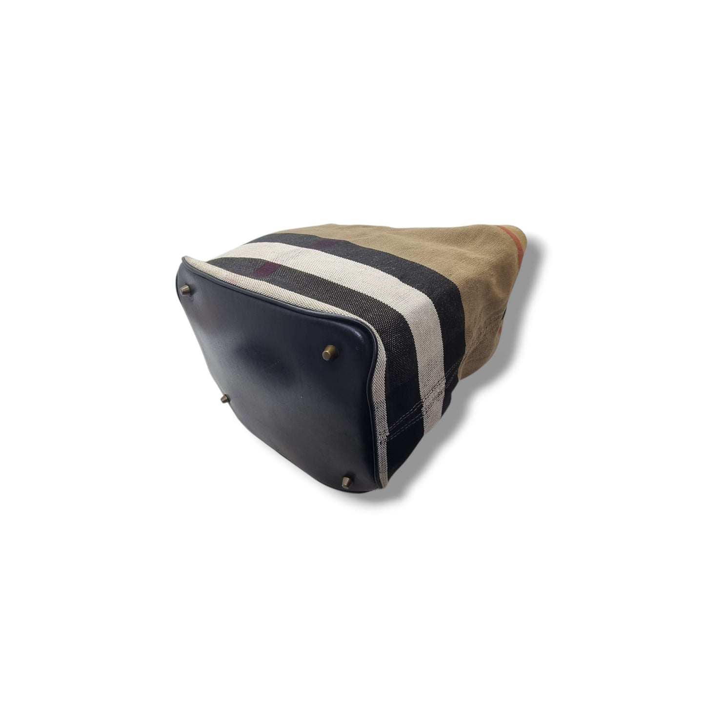 Burberry Susanna Canvas Check Medium Bucket Bag (Black)