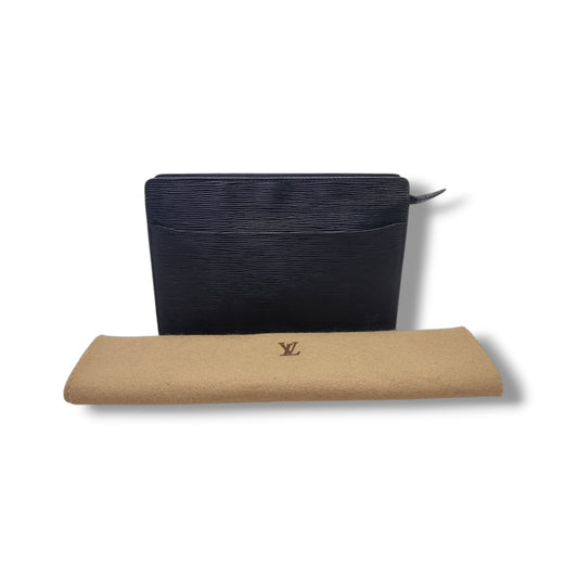 Louis Vuitton Pochette Homme Clutch Epi Ghw (Black)