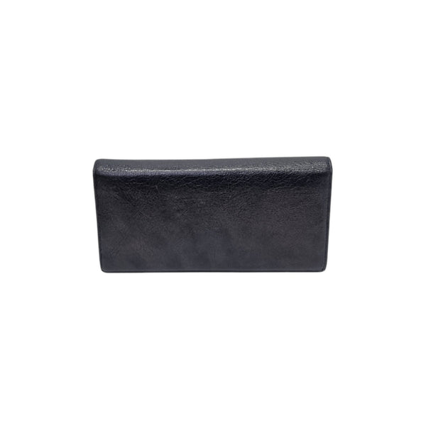 Balenciaga Giant Leather Wallet Ghw (Black)