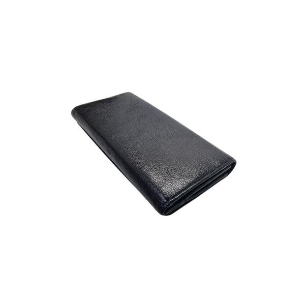 Balenciaga Giant Leather Wallet Ghw (Black)