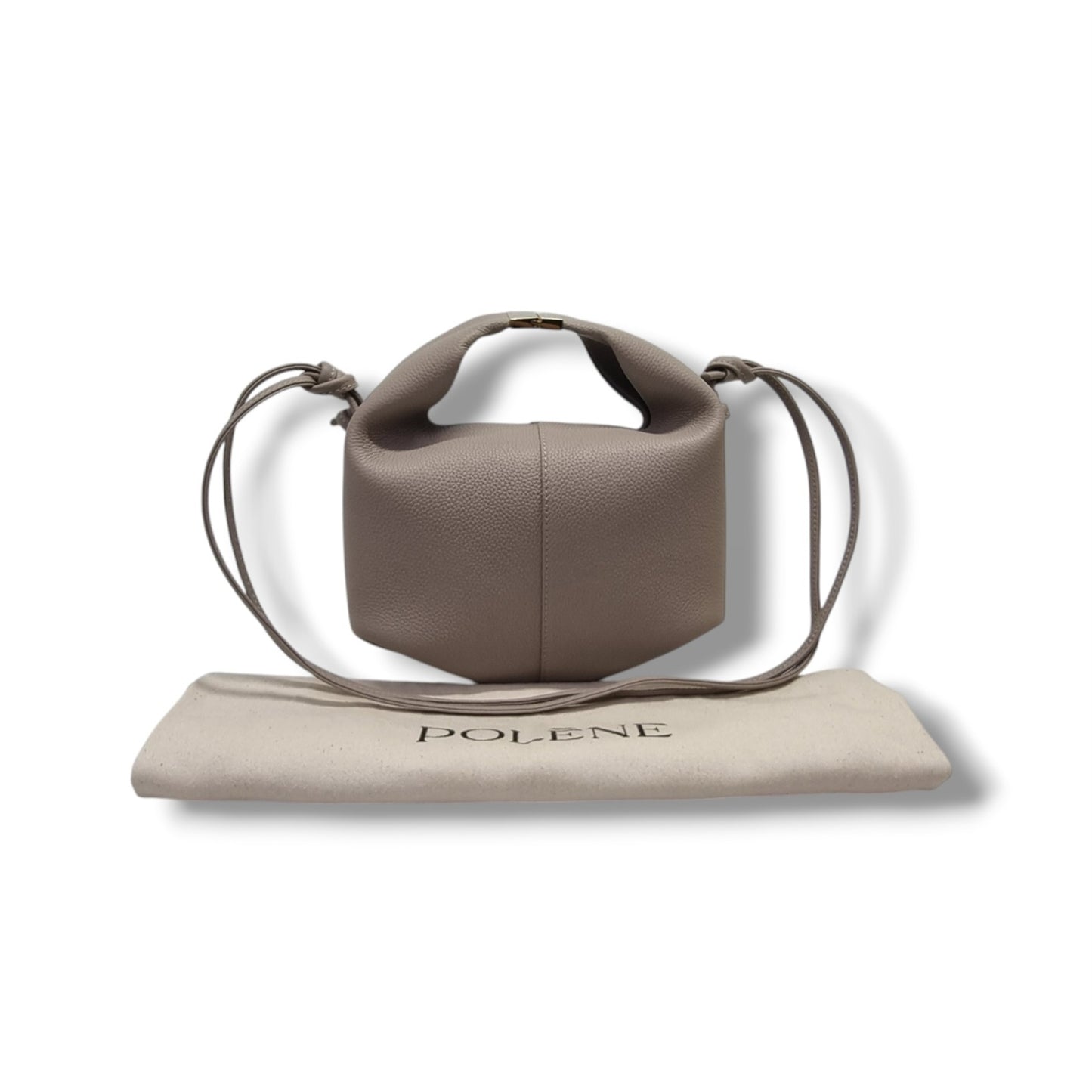 Polene Beri Grain Spanish Calfskin Crossbody Ghw (Taupe)