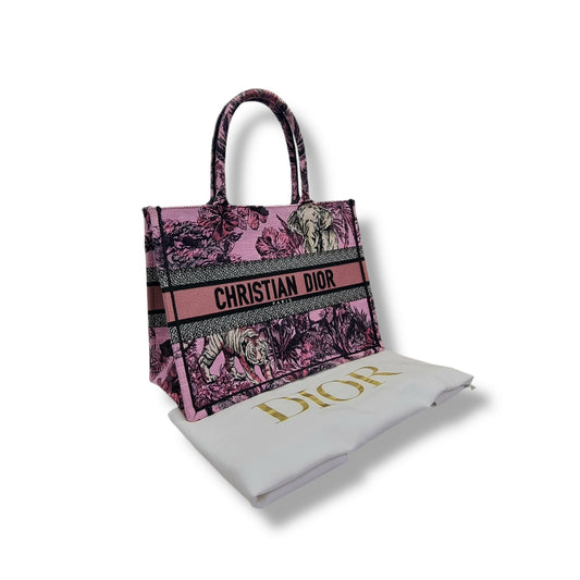 Christian Dior DIOR Book Medium Toile De Jouy Tote (Multicolor/Pink)