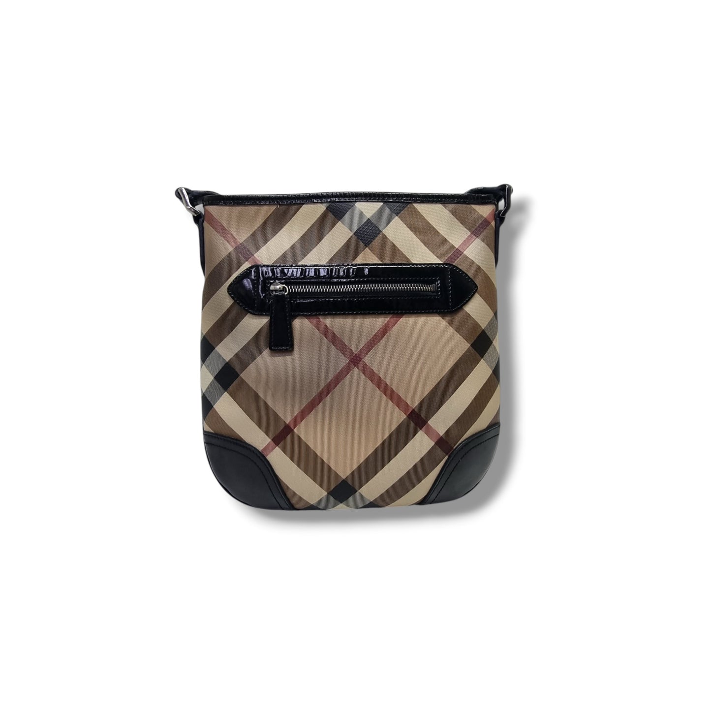 Burberry Supernova Check Coated Canvas Dryden Crossbody Shw (Black)