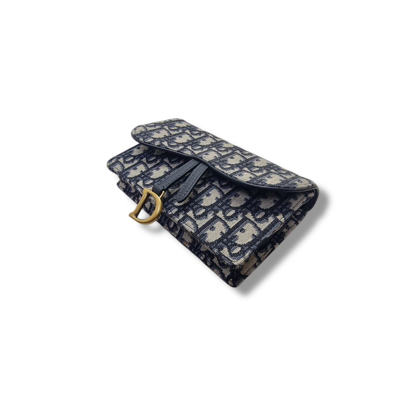 Christian Dior Saddle Oblique Canvas Belt Bag Ghw (Blue)