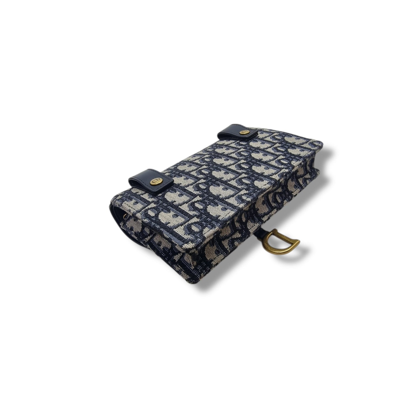 Christian Dior Saddle Oblique Canvas Belt Bag Ghw (Blue)