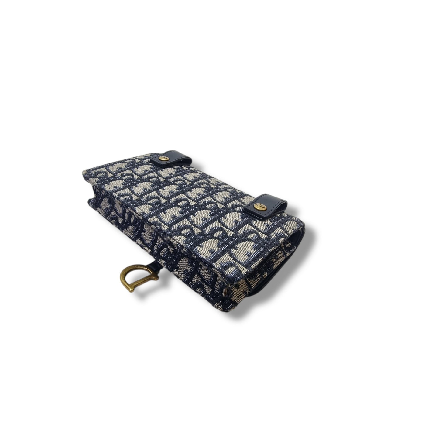 Christian Dior Saddle Oblique Canvas Belt Bag Ghw (Blue)