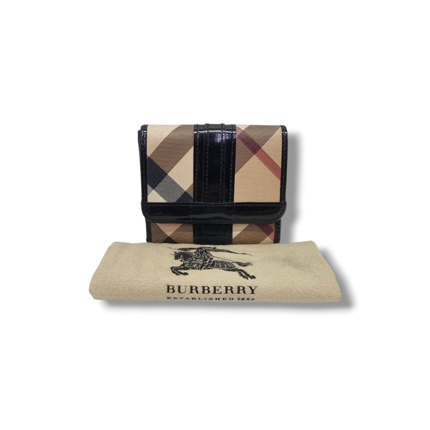 Burberry Supernova Check Canvas Compact Wallet Shw (Black)