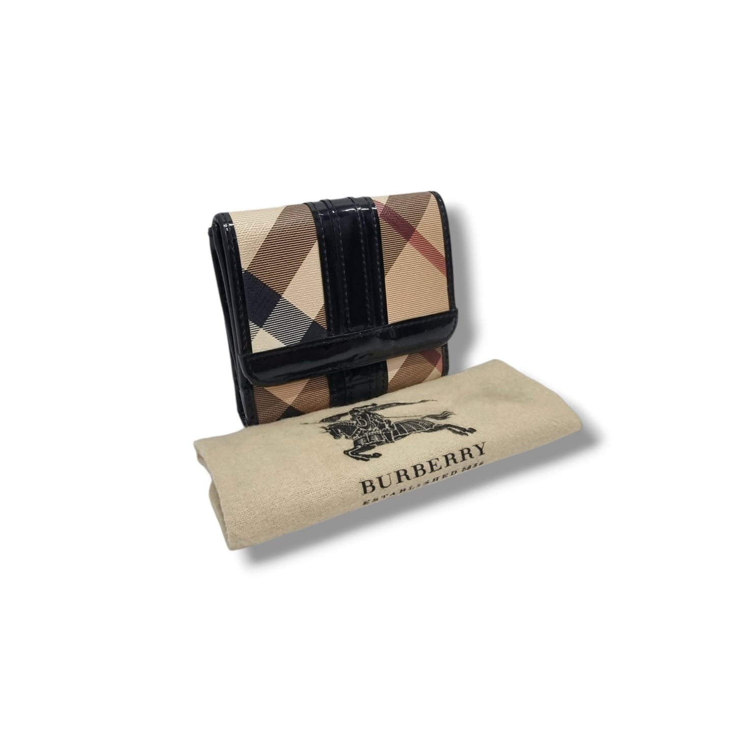Burberry Supernova Check Canvas Compact Wallet Shw (Black)