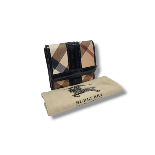 Burberry Supernova Check Canvas Compact Wallet Shw (Black)