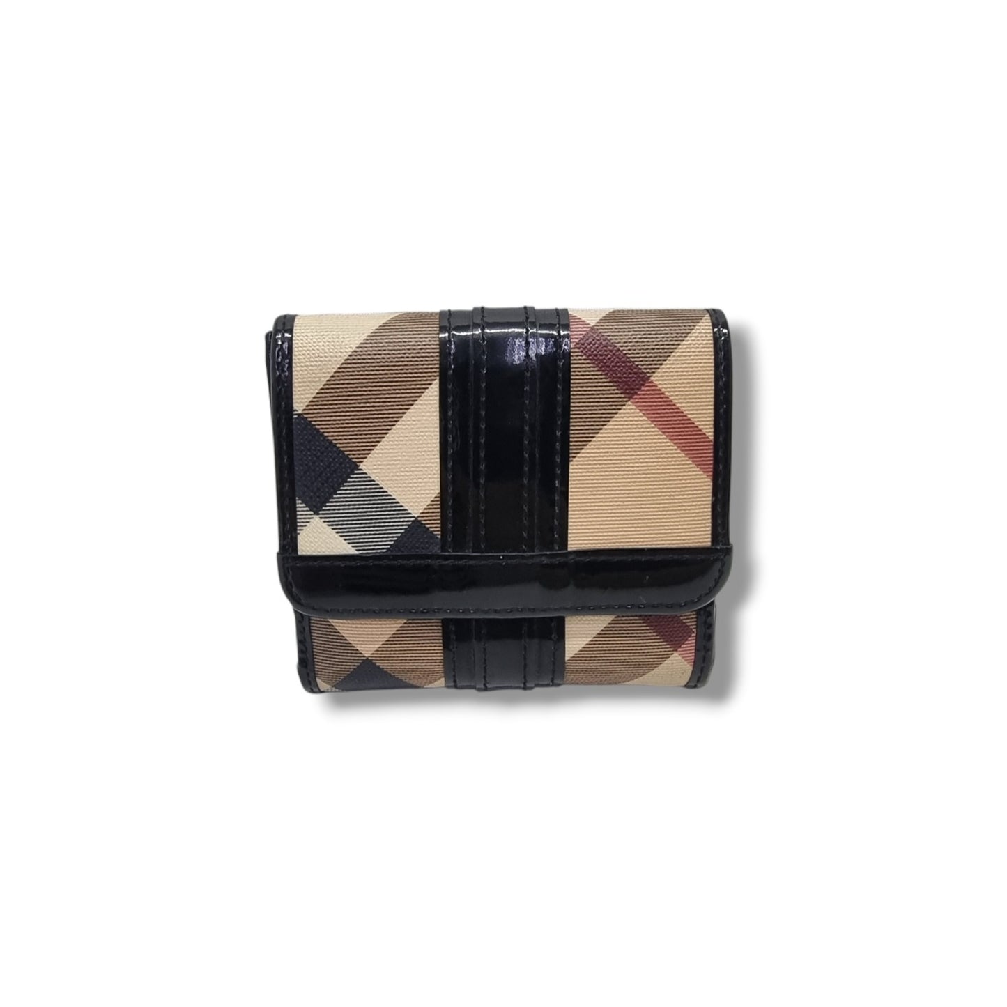 Burberry Supernova Check Canvas Compact Wallet Shw (Black)