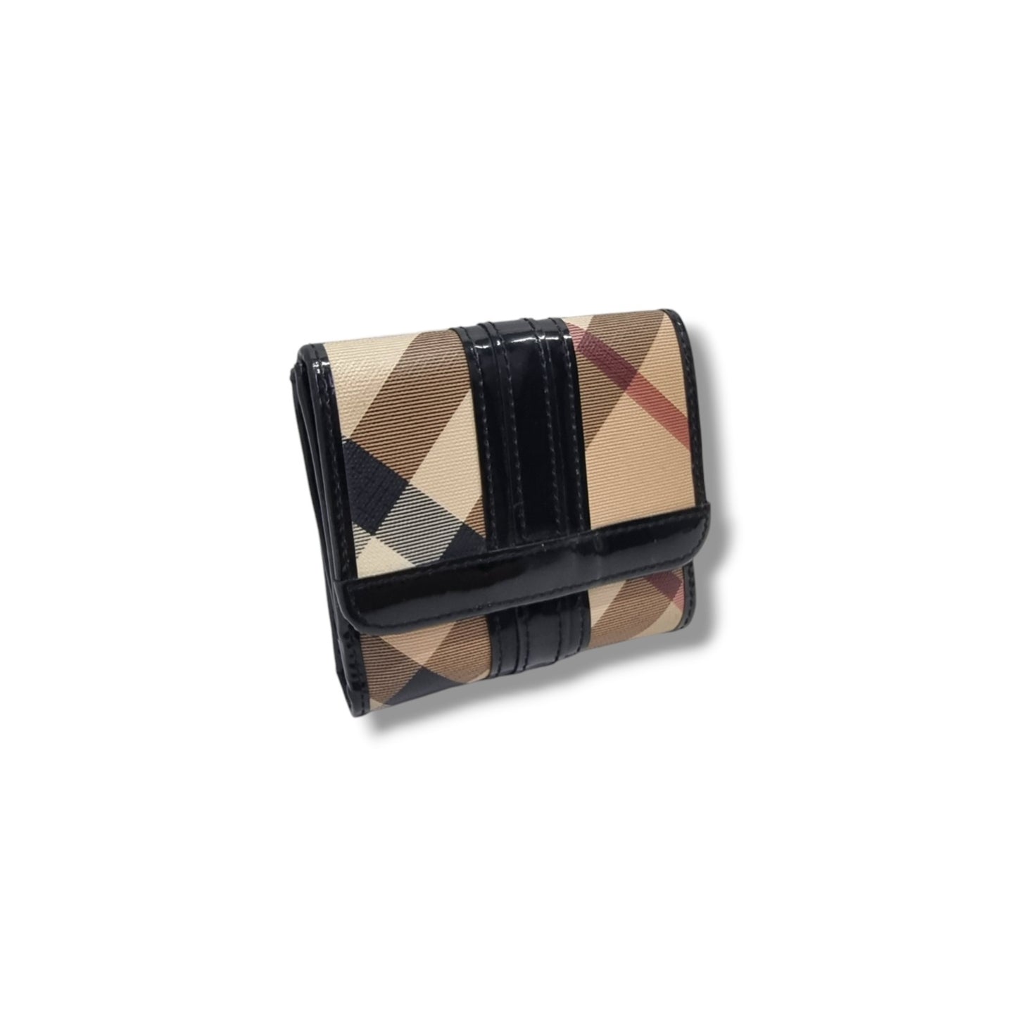 Burberry Supernova Check Canvas Compact Wallet Shw (Black)