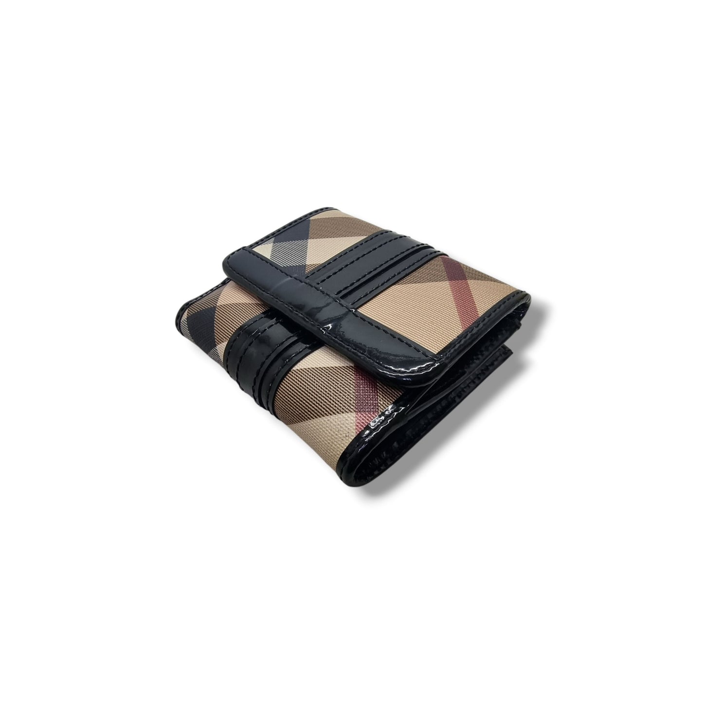 Burberry Supernova Check Canvas Compact Wallet Shw (Black)