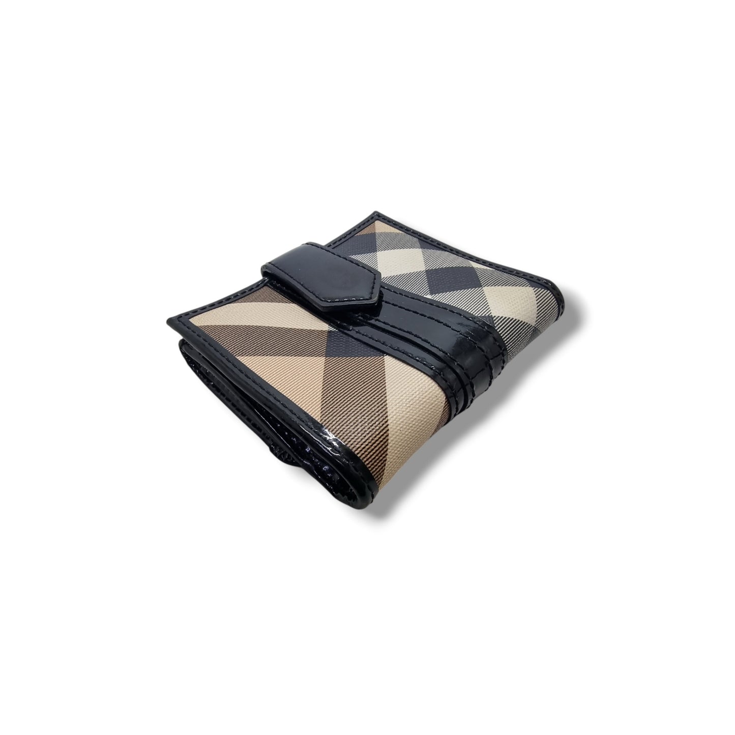Burberry Supernova Check Canvas Compact Wallet Shw (Black)