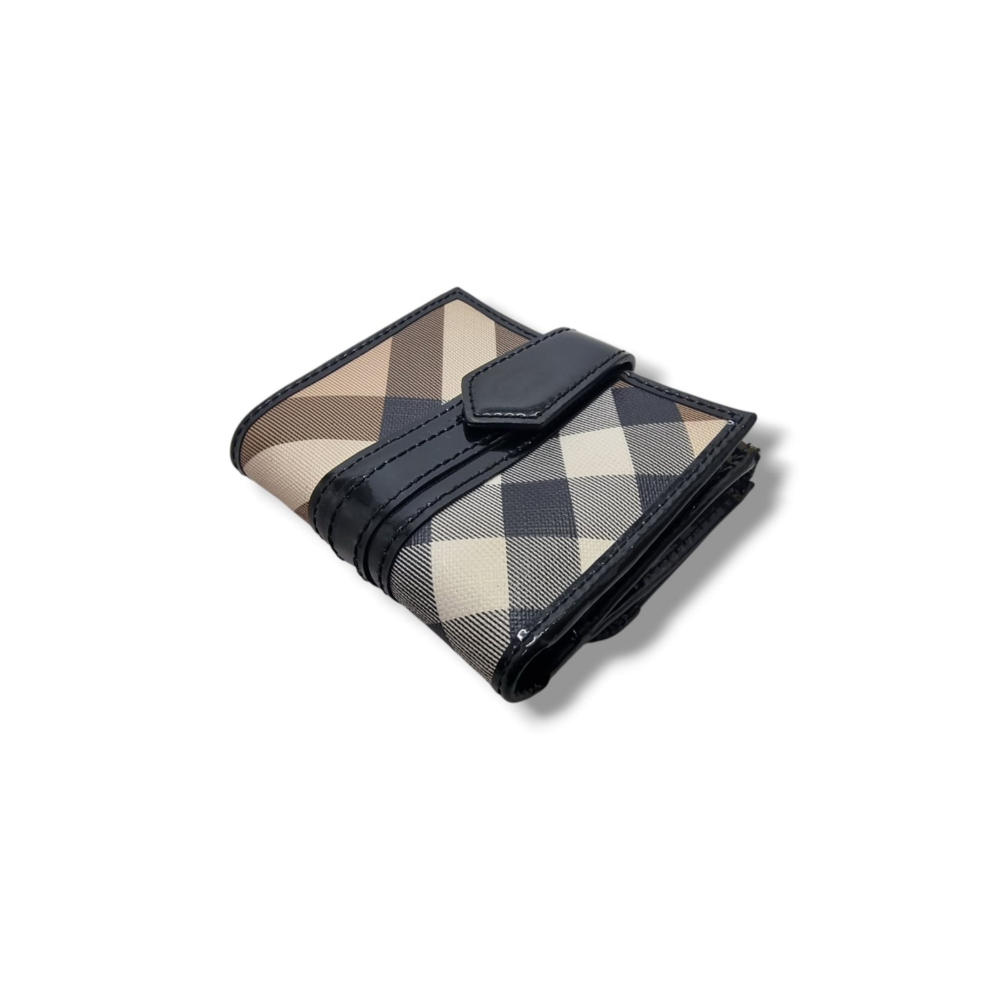 Burberry Supernova Check Canvas Compact Wallet Shw (Black)