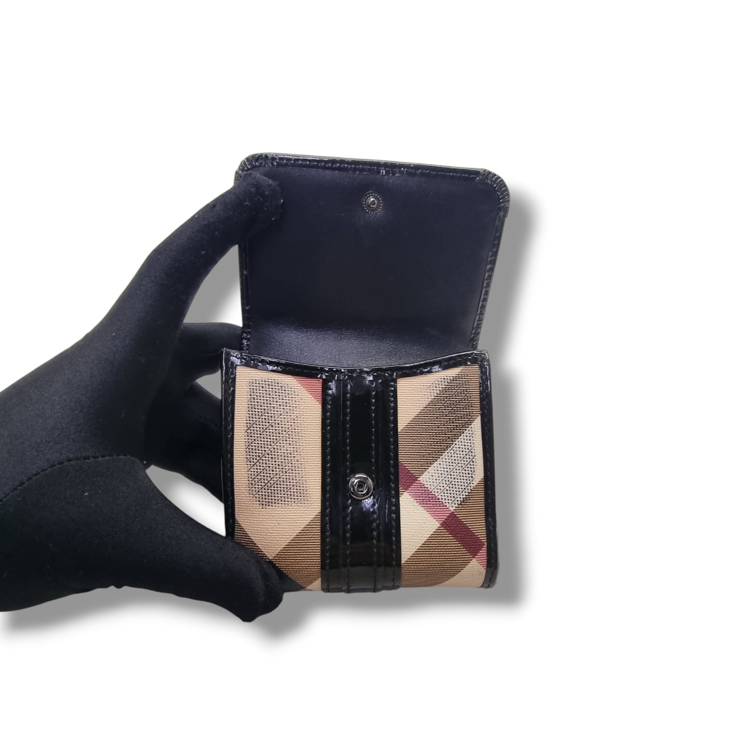 Burberry Supernova Check Canvas Compact Wallet Shw (Black)