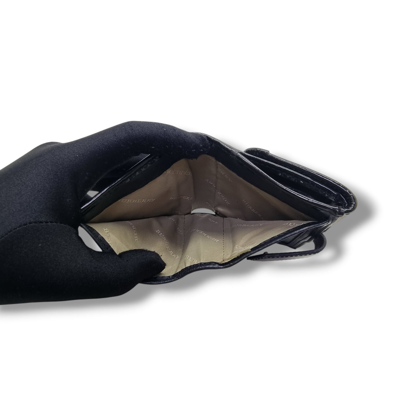Burberry Supernova Check Canvas Compact Wallet Shw (Black)