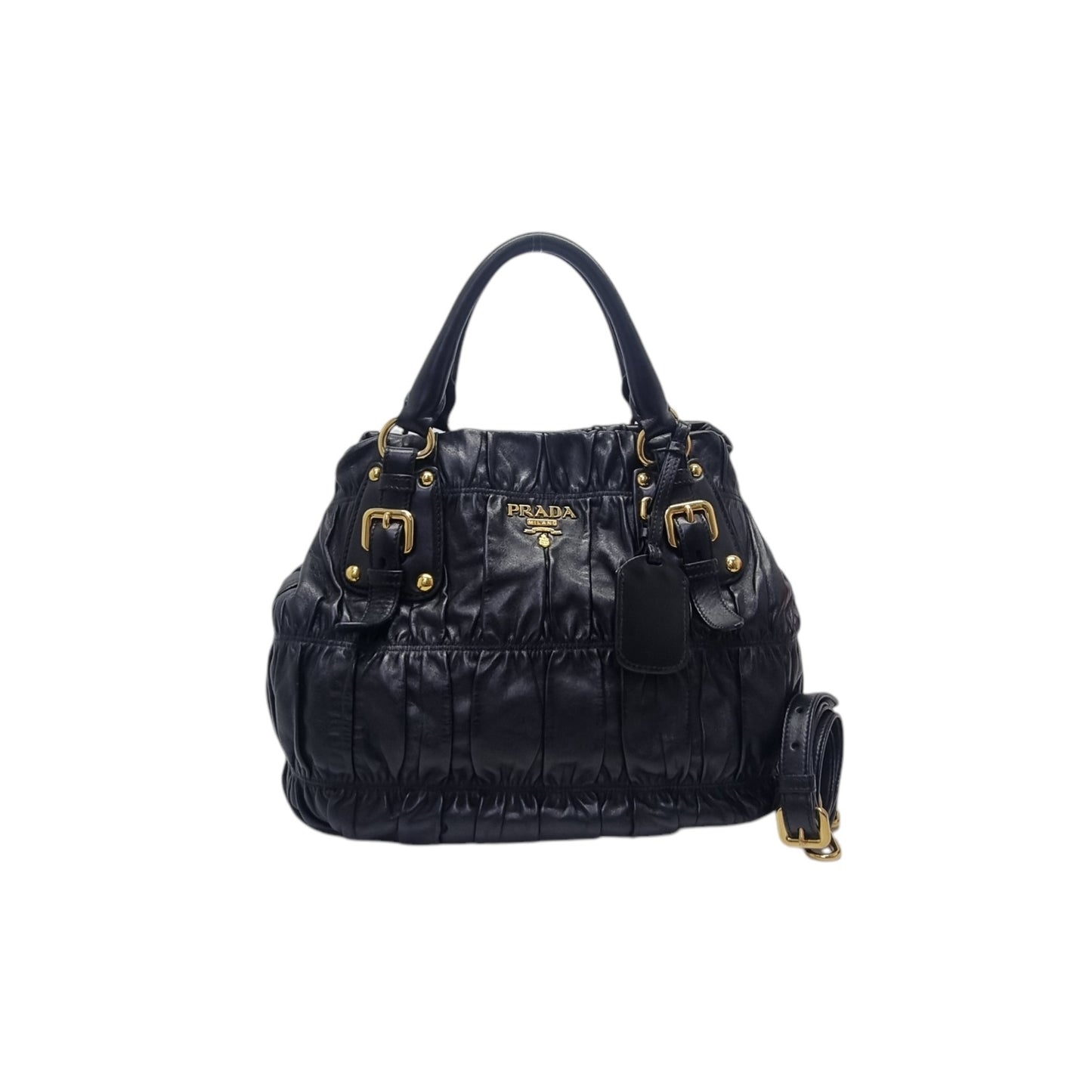 Prada Gaufre Nappa Leather Tote Bag Ghw (Black)