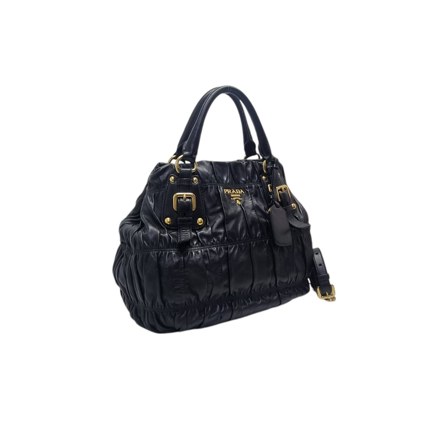 Prada Gaufre Nappa Leather Tote Bag Ghw (Black)