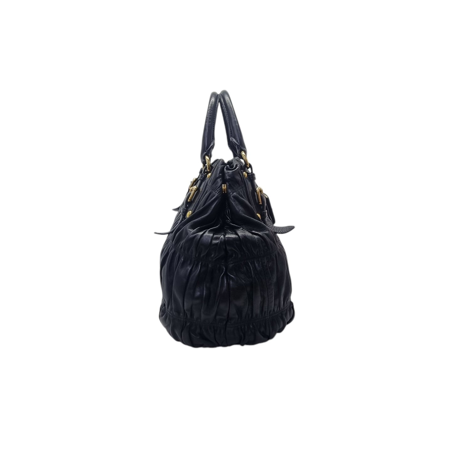 Prada Gaufre Nappa Leather Tote Bag Ghw (Black)