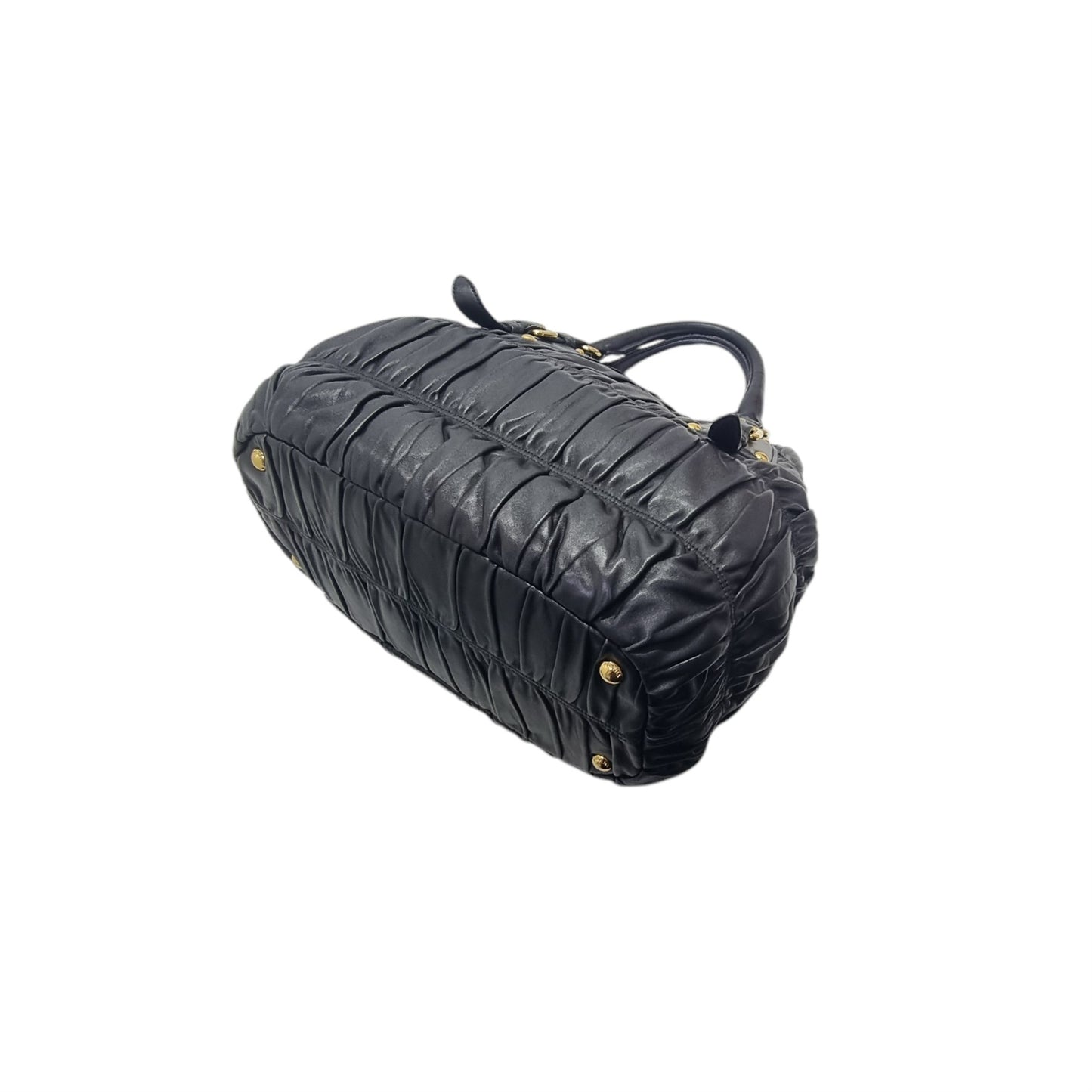 Prada Gaufre Nappa Leather Tote Bag Ghw (Black)